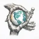 A powerful and determined figure holding a globe in their hands, representing their desire to change the world for the better tattoo design idea