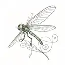 Dragonfly with red wings detail and a semi colon hidden somewhere in it tattoo design idea