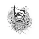 Design a complete sleeve tattoo that merges the aesthetics of hard industrial techno and neo tribal, using blackwork style tattoo design idea