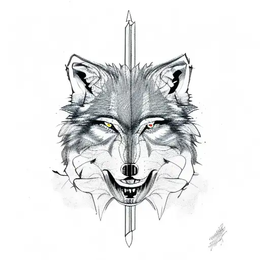 cocktail wolfpack Spain tattoo design idea