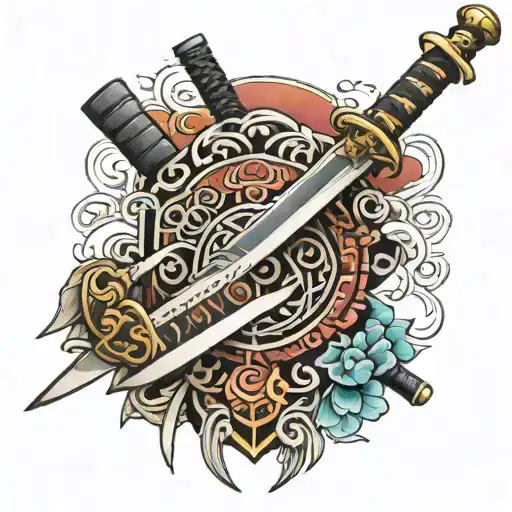 katana sword tattoo design idea