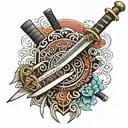 katana sword tattoo design idea