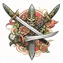 katana sword tattoo design idea