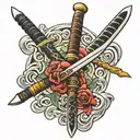 katana sword tattoo design idea