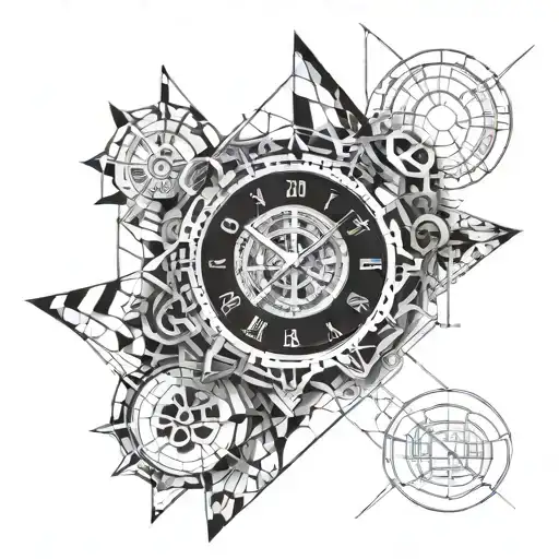 newborn digital clock embedded tattoo design idea