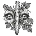 aspen tree eyes tattoo design idea