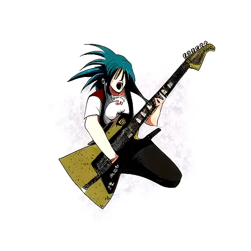 heavy metal guitar tattoo design idea