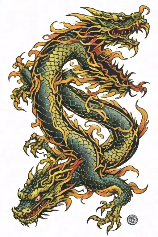 japanese oriental dragon wrapped tattoo design idea