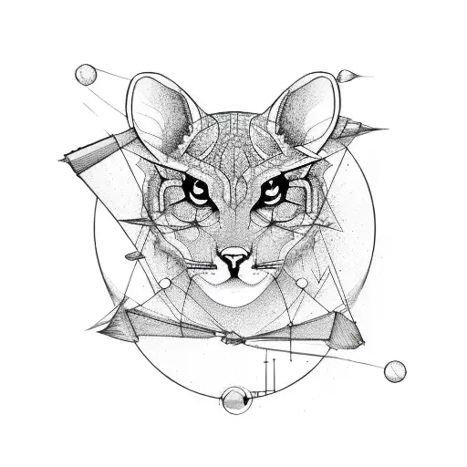 Circle, Rhombus, arrow, dot tattoo design idea