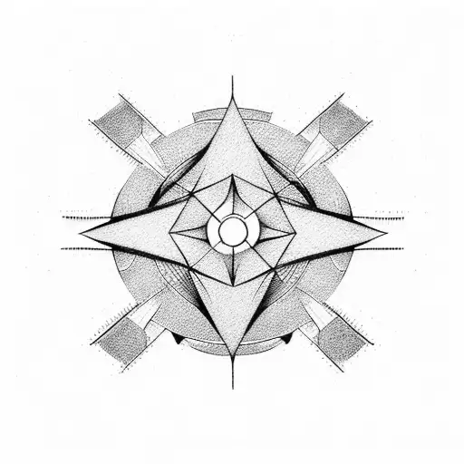 Circle, Rhombus, arrow, dot tattoo design idea