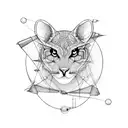 Circle, Rhombus, arrow, dot tattoo design idea