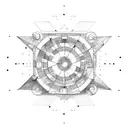 Circle, Rhombus, arrow, dot tattoo design idea