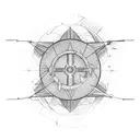 Circle, Rhombus, arrow, dot tattoo design idea