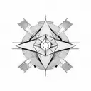 Circle, Rhombus, arrow, dot tattoo design idea