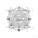 Circle, Rhombus, arrow, dot tattoo design idea