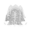 Moonlit forest with a silhouette of a software engineer coding tattoo design idea