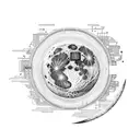 Moon phases integrated into a coding circuitry pattern tattoo design idea