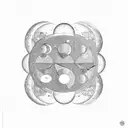 Moon phases integrated into a coding circuitry pattern tattoo design idea