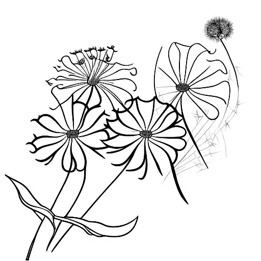 Dandelion Flower Temporary Tattoo | 615 Nursery and Garden Center