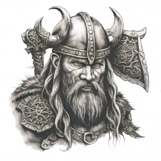 viking warrior tattoo design idea