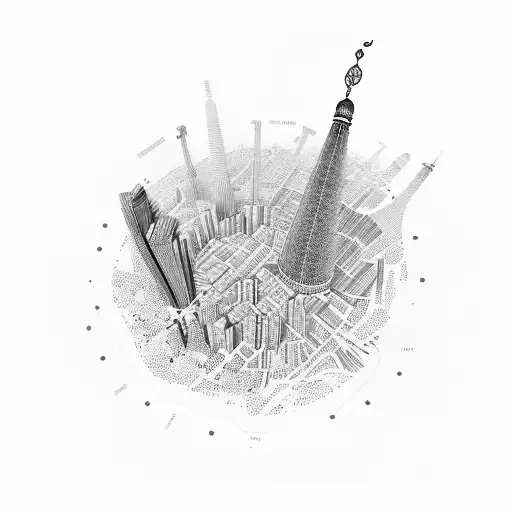 merge the cities of Barcelona and Rio de Janeiro  tattoo design idea