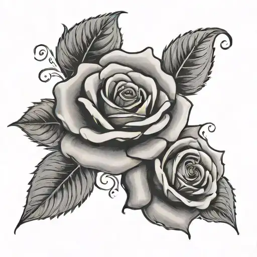 in loving memory rose tattoo design idea