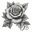 in loving memory rose tattoo design idea