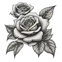 in loving memory rose tattoo design idea