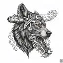 wolf-paramedic-firefighter tattoo design idea