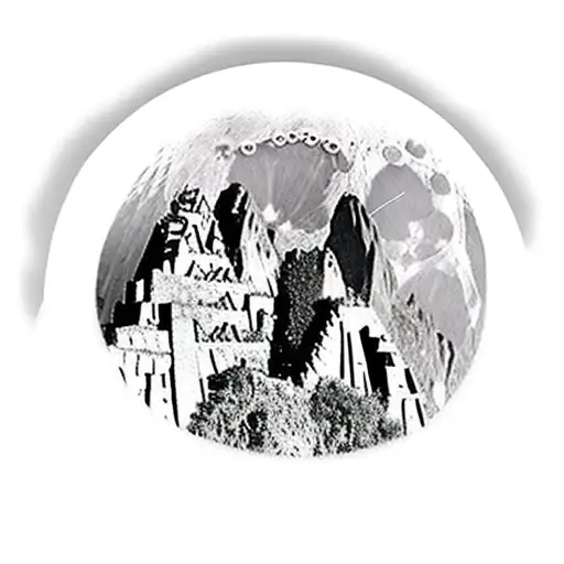 Machu Picchu in front of the moon tattoo design idea