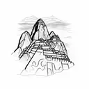 15th centuray Machu Picchu in Peru, person tattoo design idea