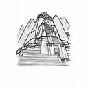 15th centuray Machu Picchu in Peru, person tattoo design idea