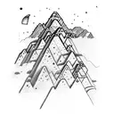 Machu Picchu Showing Through Clouds under the sky showing the Milky Way Galaxy tattoo design idea