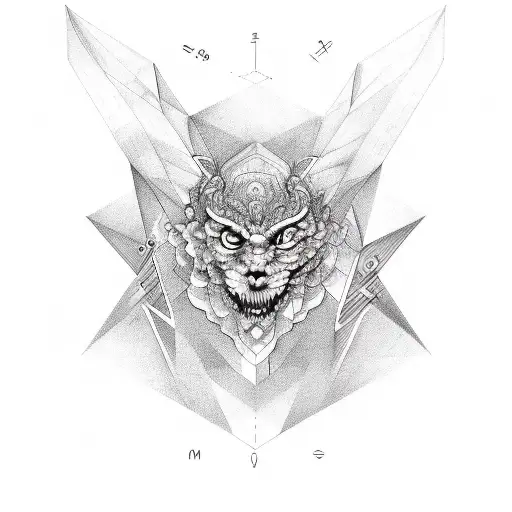 mathematical design with mathematical formulas and symbols tattoo design idea