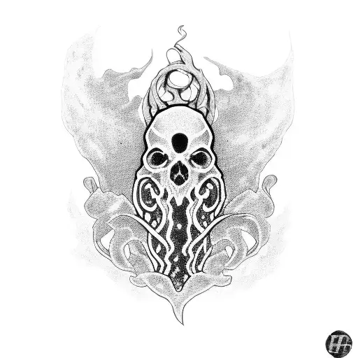 HP lovecraft style tattoo design idea