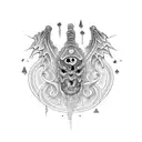 HP lovecraft style tattoo design idea