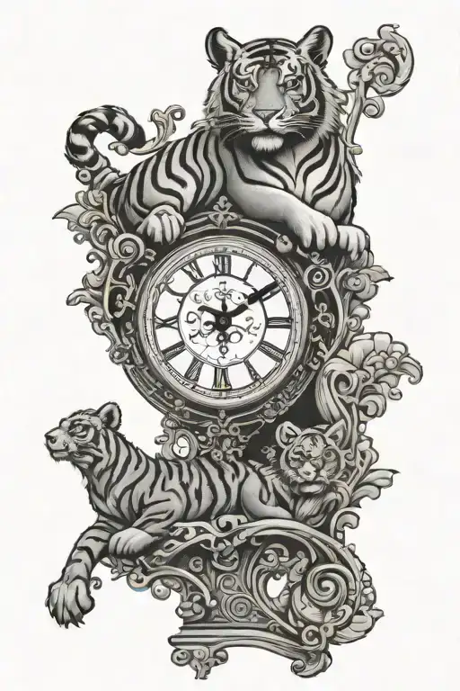 Disney logo, clock face, Brighton Pier transformed, tiger tattoo design idea