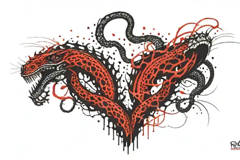 Hydra is long with one head and one tail tattoo design idea