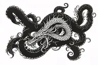 Hydra is long with one head and tail tattoo design idea