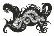 Hydra is long with one head and tail tattoo design idea