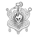 caduceus and an anatomicly correct heart with a stethoscope tattoo design idea