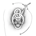 caduceus and an anatomicly correct heart with a stethoscope tattoo design idea
