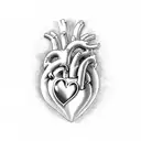 anatomic heart with a stethoscope and caduceus tattoo design idea