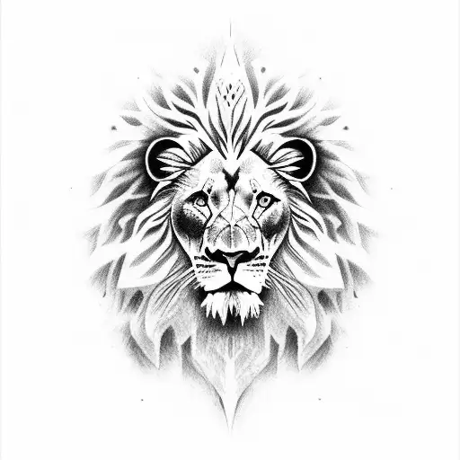 Lion jesus y una cruz tattoo design idea