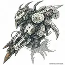 Mechanical arm armored core inspired  tattoo design idea