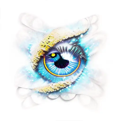 Butterfly,sparkles,eye tattoo design idea