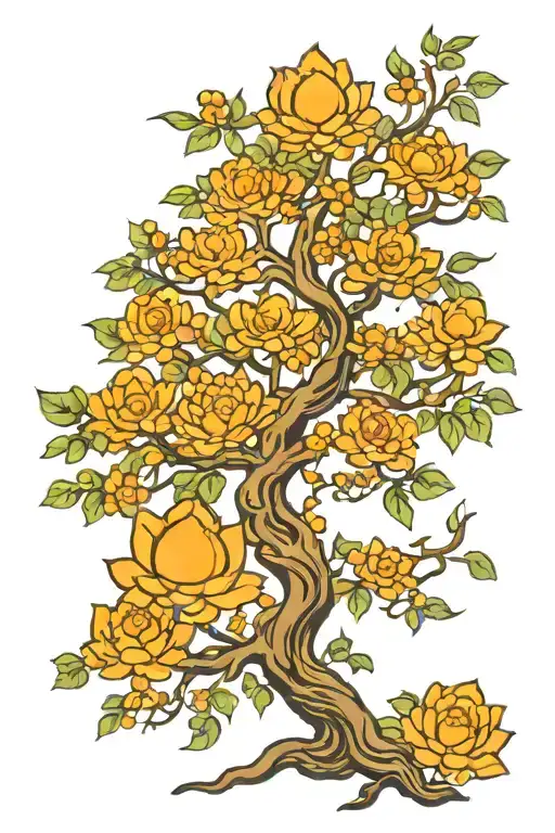 Buddhist tree tattoo design idea