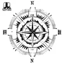 line work nature woods huning themed compass tattoo design idea