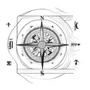 line work nature woods huning themed compass tattoo design idea