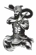 Sikh warrior and sidhu moosewala tattoo design idea